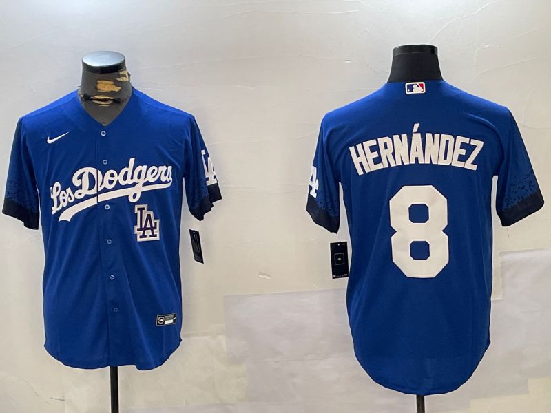 Men Los Angeles Dodgers #8 Hernandez Blue Game 2024 Nike MLB Jersey style 11217->los angeles dodgers->MLB Jersey